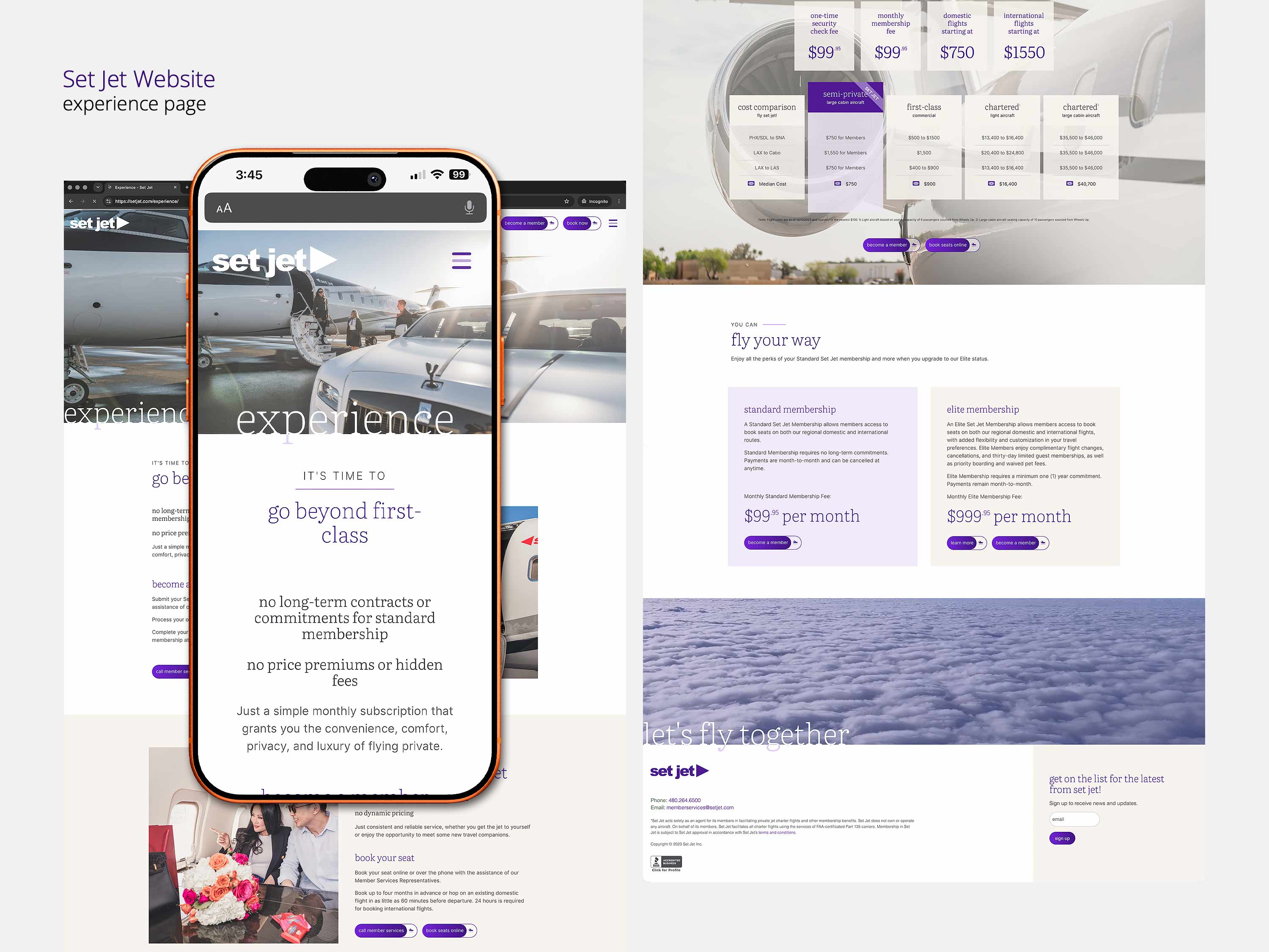 Set Jet experience page