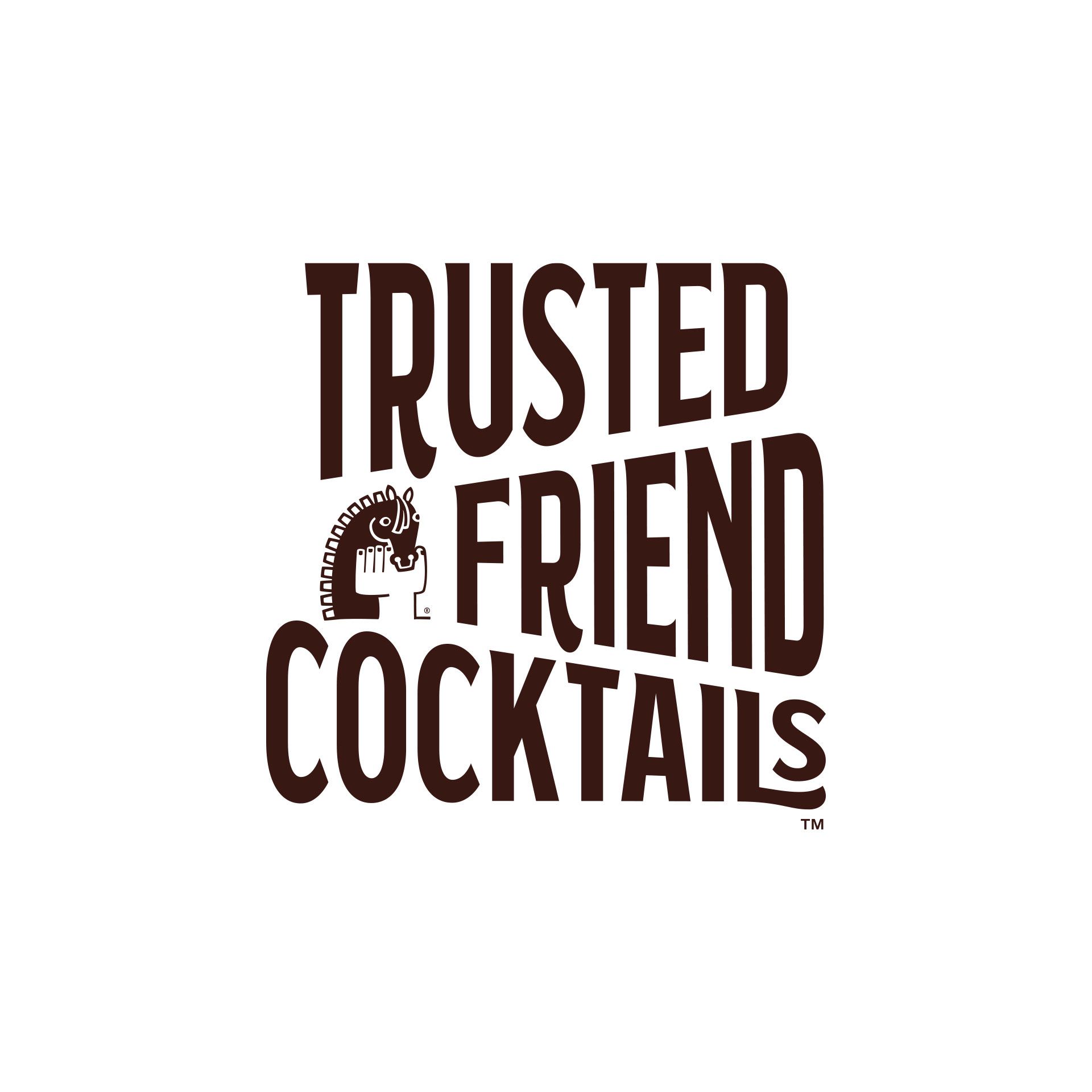 Trusted Friend Cocktails Dark Vertical Logo