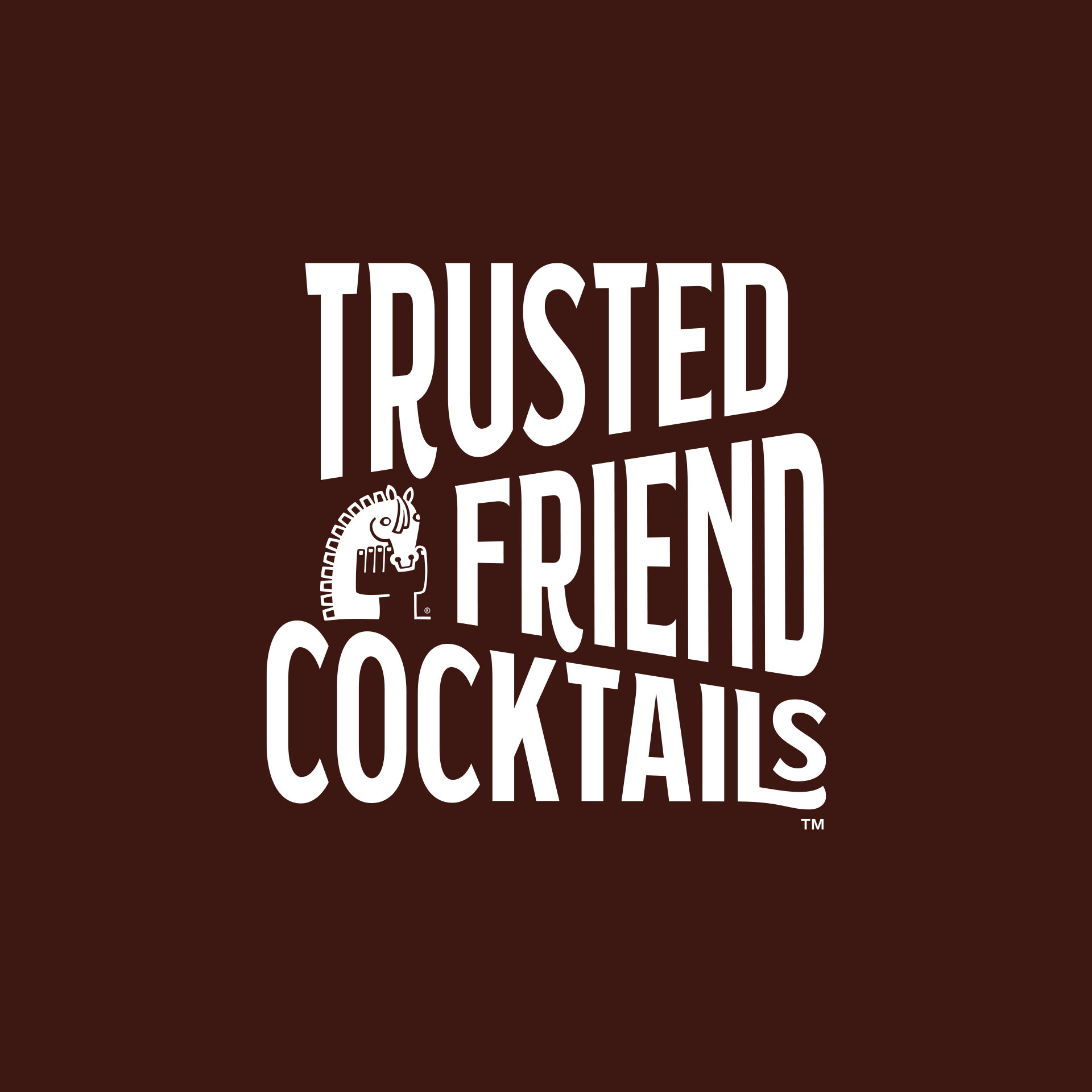 Trusted Friend Cocktails Light Vertical Logo