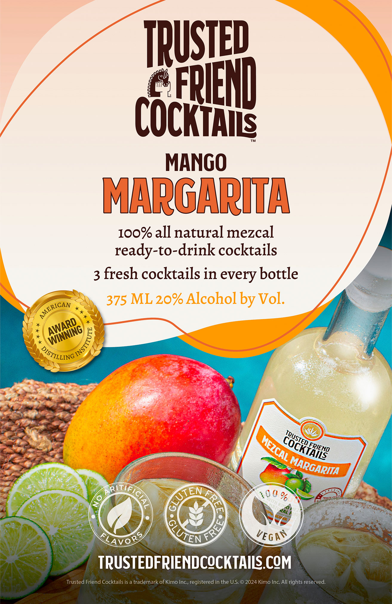 Trusted Friend Cocktails Mango Margarita Poster