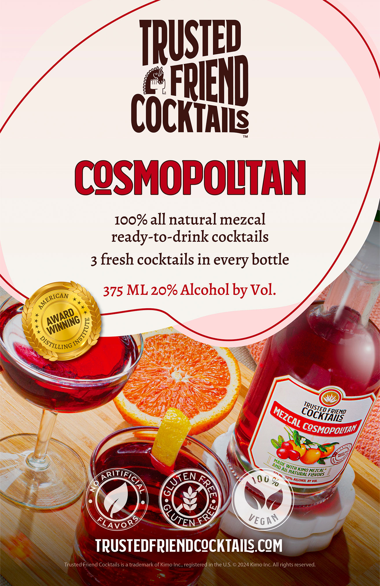Trusted Friend Cocktails Cosmopolitan Poster