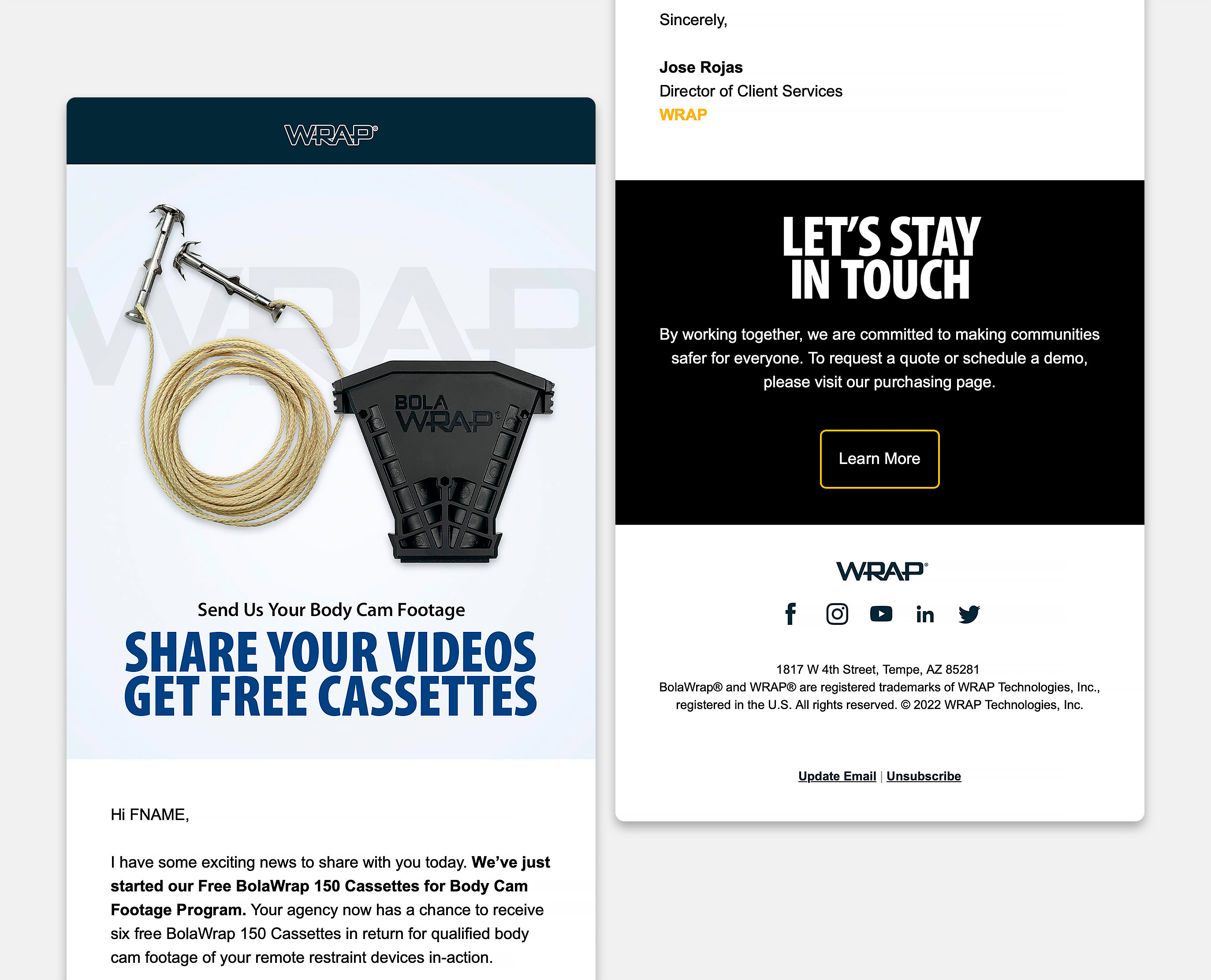WRAP Share Your Videos — Get Free Cassettes Email Campaign